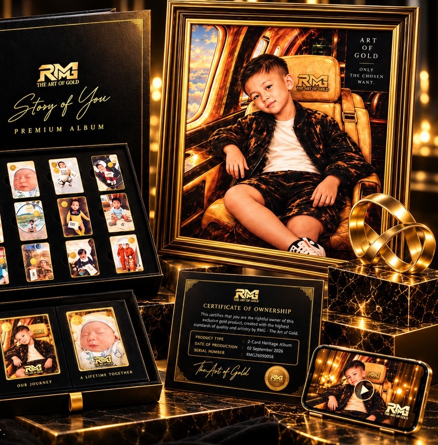 Heritage package album and framed portrait